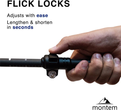 - Montem Ultra Light 100% Carbon Fiber Trekking | Walking | Hiking Poles | One Pair (2 Poles) -