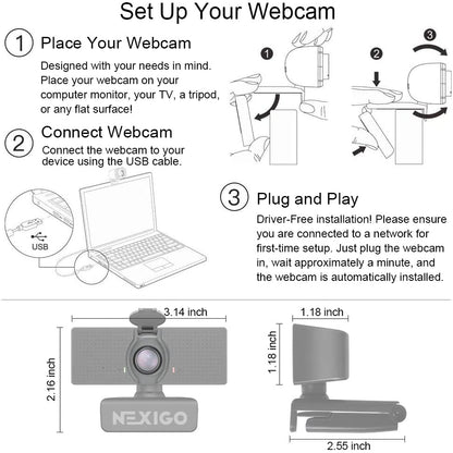 - NexiGo | Webcam with Microphone | Conferencing and Video Calling -