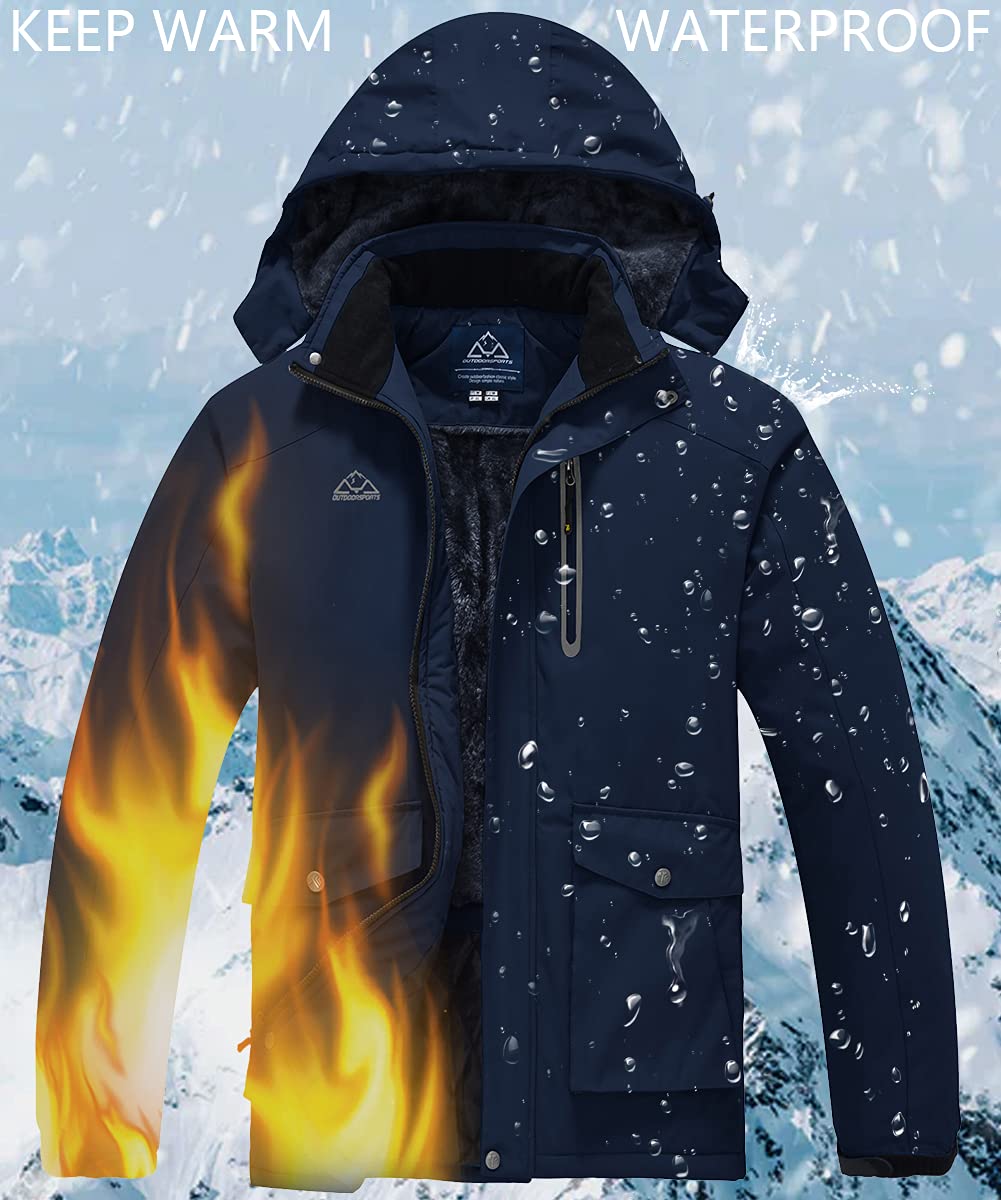 donhobo Men s Waterproof Ski Jackets Winter Fleece Windproof Jacket Ou Top Dad