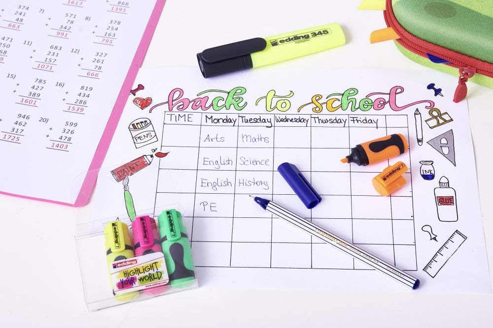 - Edding 7 mini highlighter | neon colours | 5 highlighter pens -