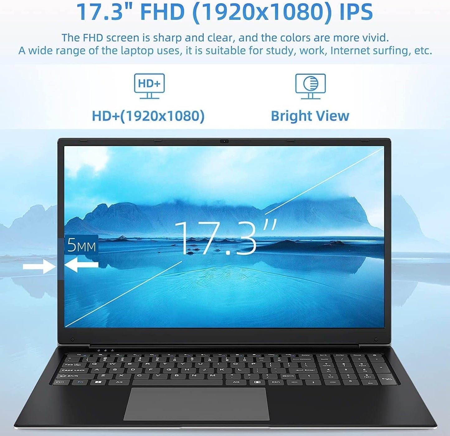 - SGIN Laptop | 17.3 Inch | 4GB RAM | 128GB | SSD | i3-5005U -