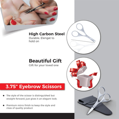 - Suvorna Small Scissors for Eyebrow, Beard, Mustache, Facial, Brow, Eye Lash, Nose & Ear Hair | Curved Scissors for Men's & Women's Grooming -