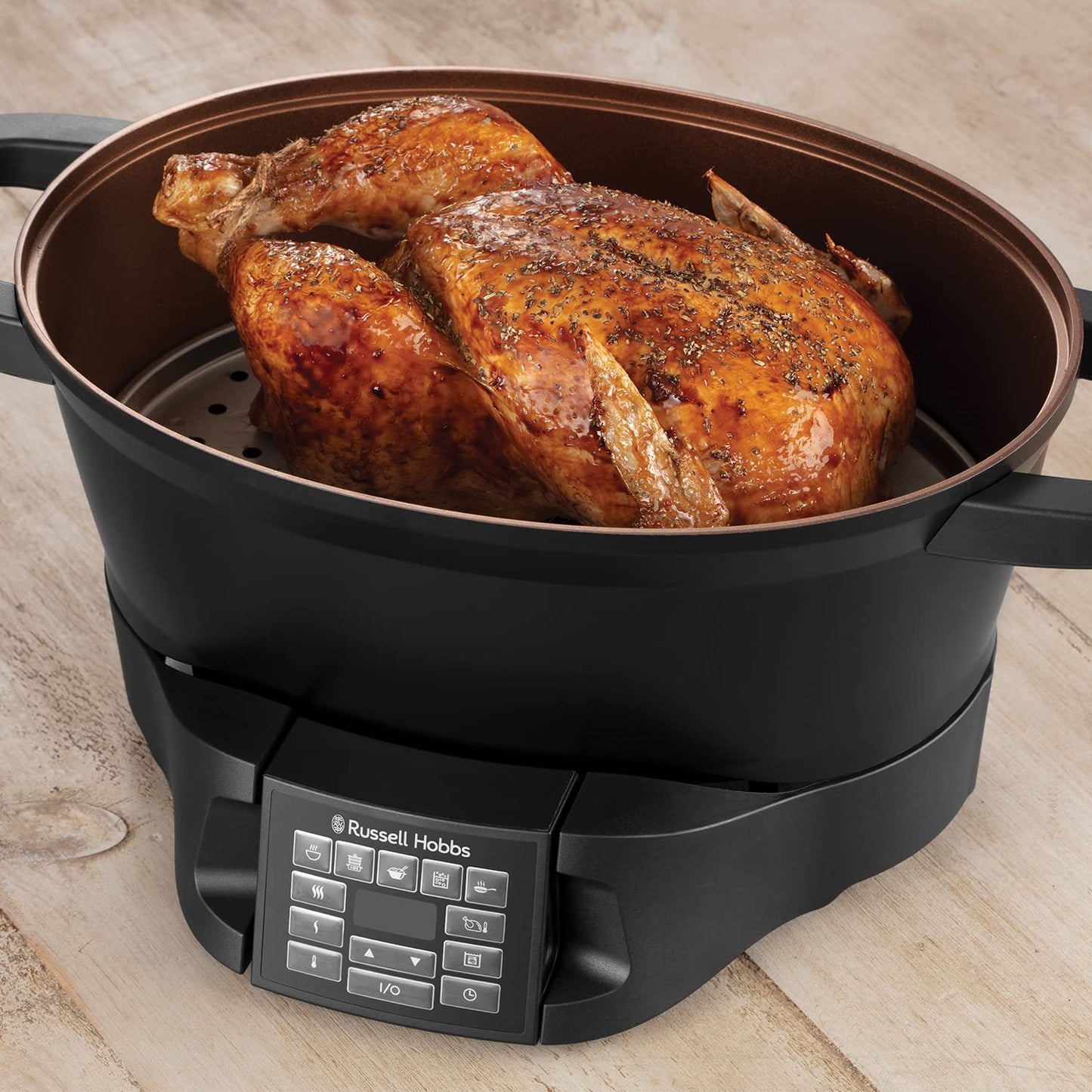 - Russell Hobbs Good-to-Go 6.5L Electric Multicooker | 8 Digital Functions -