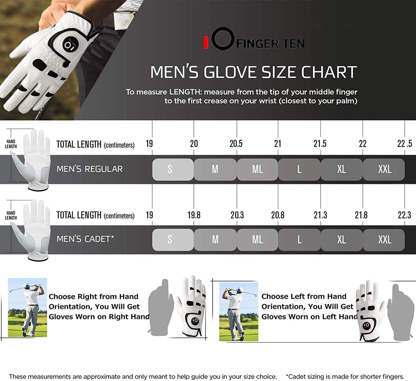 - FINGER TEN Golf Gloves For Men | Rain Grip Golf Glove For Men | 3 Pack -
