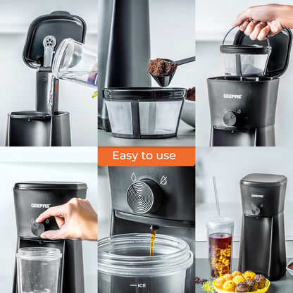 - GEEPAS 700W Ice Tea & Coffee Maker | Brews Iced Coffee | 600ML | Enjoy Iced Coffee Maker, Café Mocha Anytime in 4 Mins -