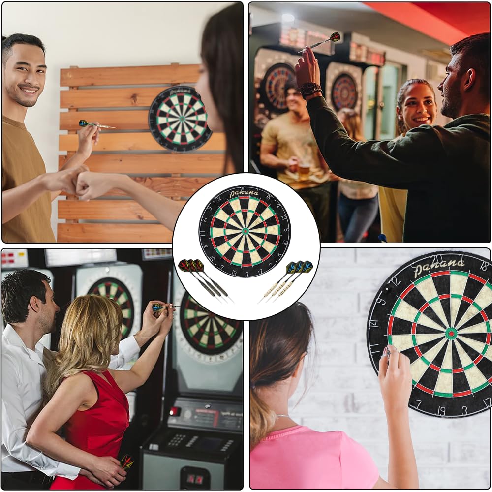 Dartbaord Steel Dart Board Dartbard Set with 6pcs Professional Steel Tip Darts