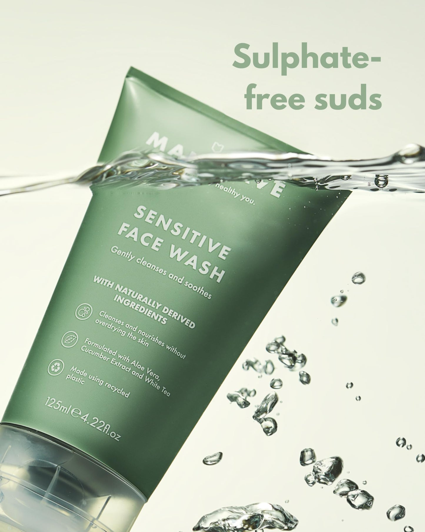 - ManCave Sensitive Face Wash 125ml for Men -