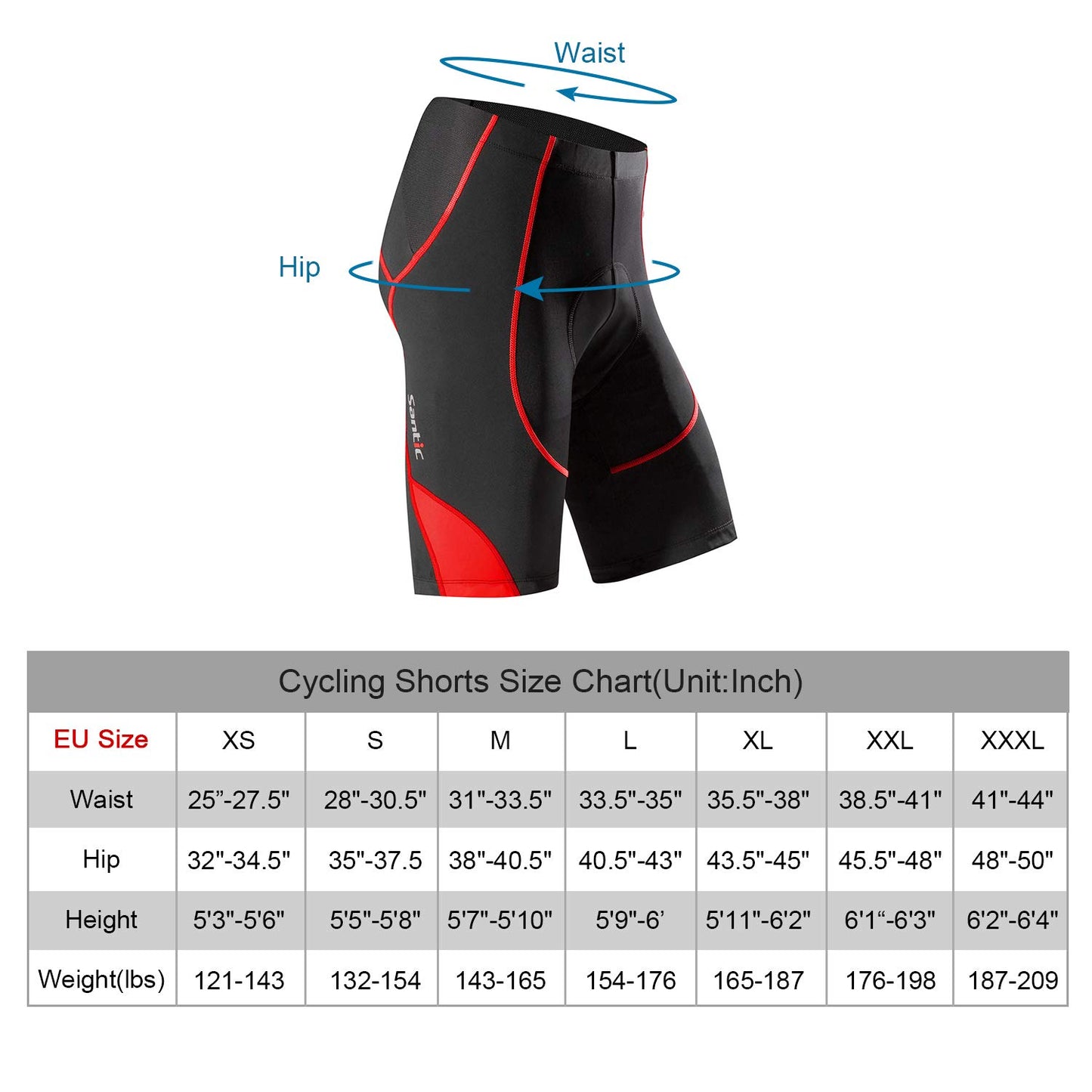 - Santic Mens Cycling Shorts | Padded Cycle Shorts -