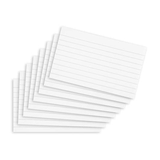 - Summit Flash Cards | 200 Pack White | Lined Revision Cards | 125x75mm -