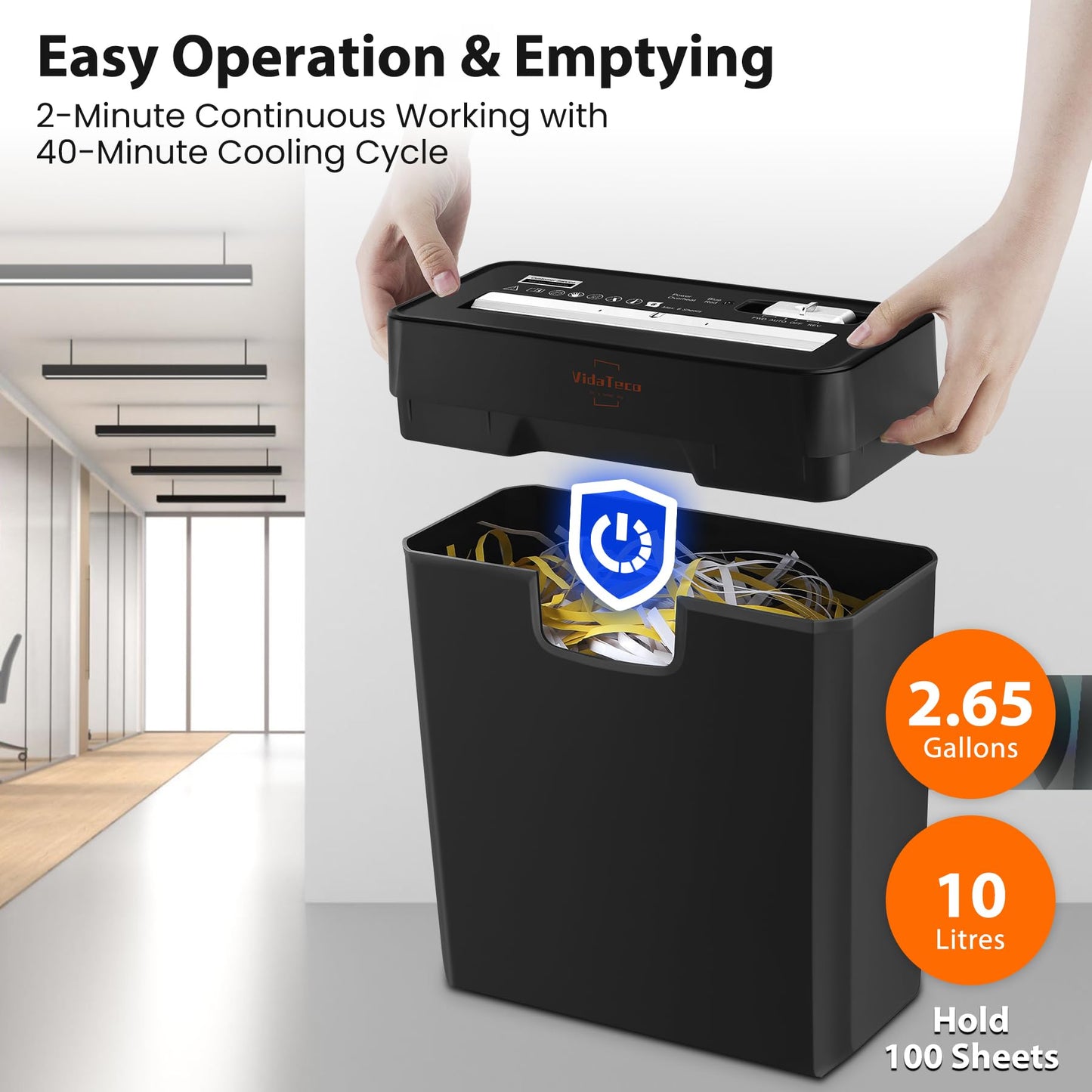 - VidaTeco Strip Cut Paper Shredder Home Use -