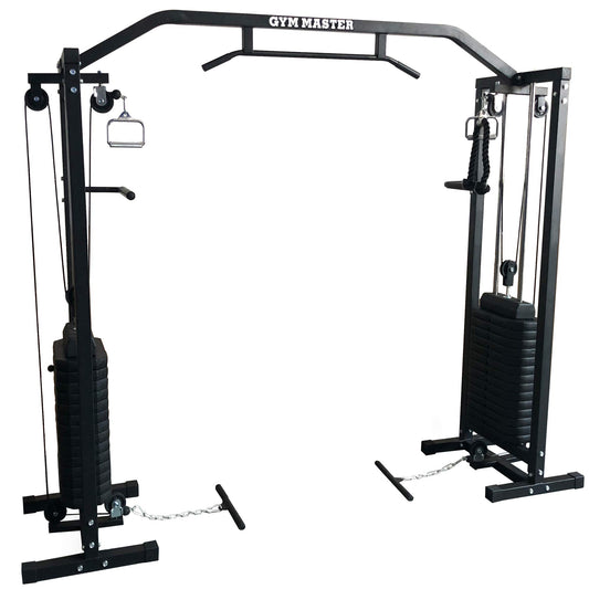 - GYM MASTER 180kg Cable Crossover Machine | Upgraded Swivel Pulleys and Pull Up Chinning Bar -