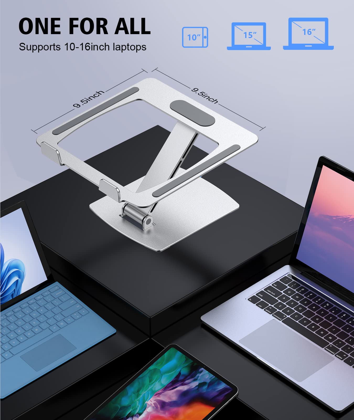 - Glangeh Laptop Stand | Adjustable Height, Ergonomic Portable Laptop Riser Holder -