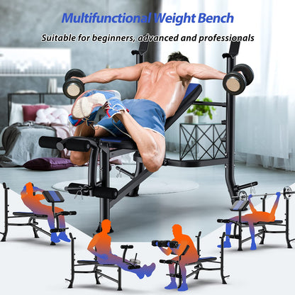 - WINNOW Adjustable Weight Bench with Leg Extension and Preacher Curl.