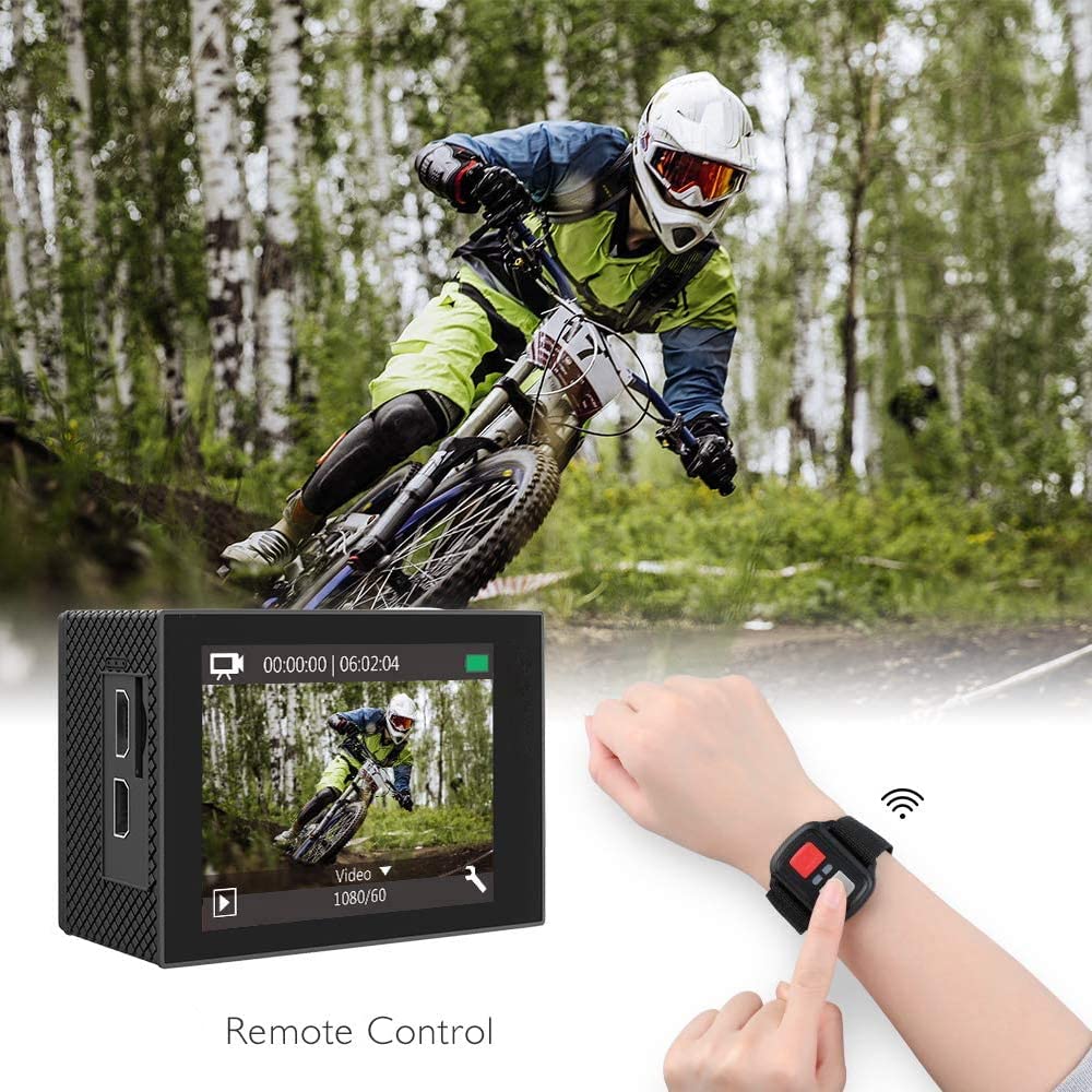 AKASO EK7000 Pro 4K Action Camera - Touch Screen EIS Adjustable View Angle 40m Waterproof Underwater Camera Remote Control Helmet Camera with Accessories Kit