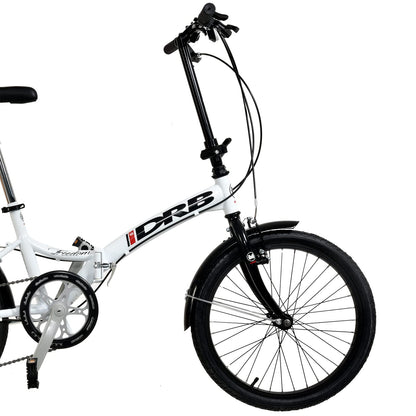 Dallingridge Freedom Folding Commuter Bicycle, 20" Wheel, 6 Speed - White/Black
