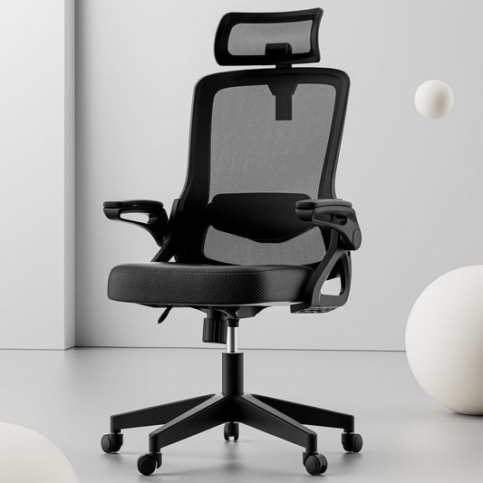 - Tweakio Ergonomic Office Chair | S-Shaped Mesh Desk Chair | Adjustable Headrest & Lumbar Support -