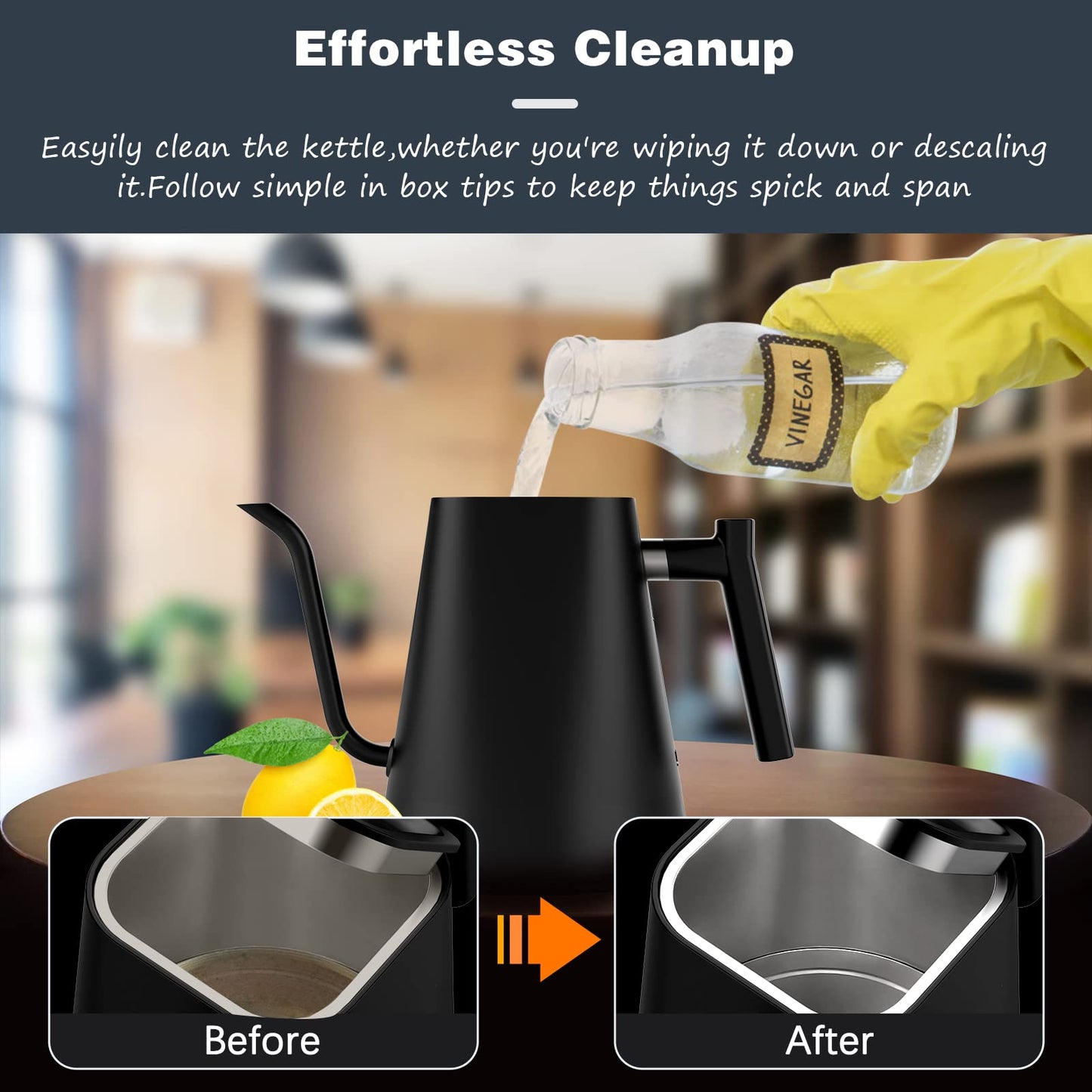 - Electric Gooseneck Kettle Pour Over Kettle For Coffee and Tea -