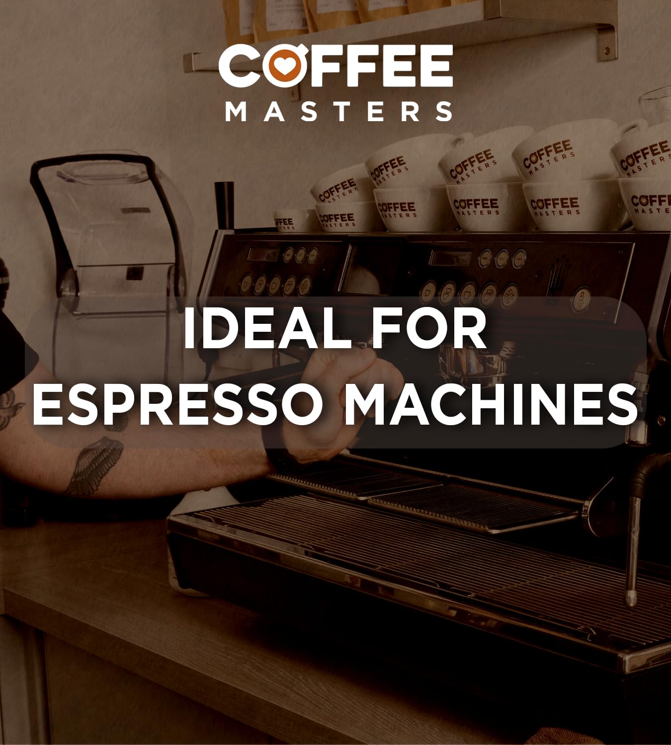 Coffee Masters All Day Blend Espresso Coffee Beans 1kg - Medium Roast for Strong and Full Bodied Espresso - Whole Coffee Beans Ideal for Espresso Machines
