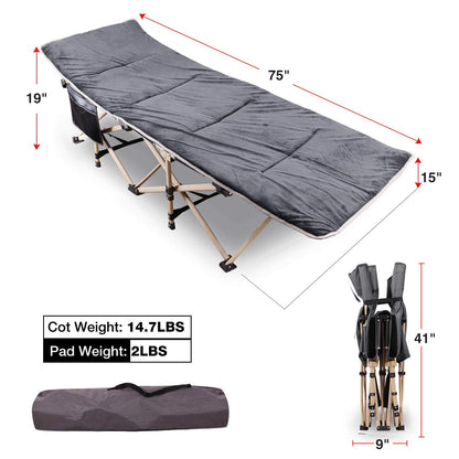 - REDCAMP Folding Camping Bed | Heavy Duty Sturdy Camp Bed with Mattress -