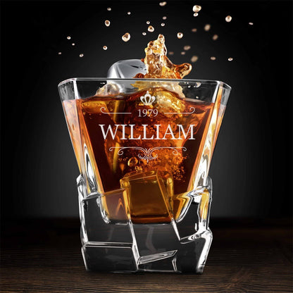 - Maverton Personalised Whiskey Decanter | 2 Glasses - Elegant Whiskey Set -