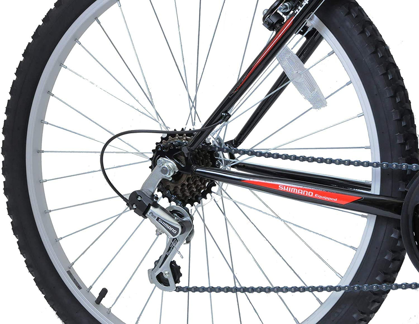 Arden Mountaineer 26" Wheel Front Suspension 16" Frame 21 Speed Mens Mountain Bike Black Red