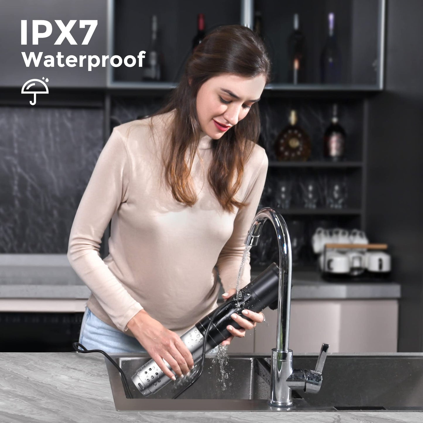 - KitchenBoss Sous Vide Machine WIFI Precision Cooker | 1100 Watts App Temperature Control 40°C-90°C | IPX7 Immersion Circulator -