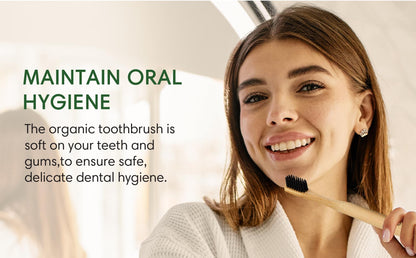 - Eco Freako Bamboo Toothbrushes | Medium Black Bristles for Adults | Natural Bamboo Toothbrush -