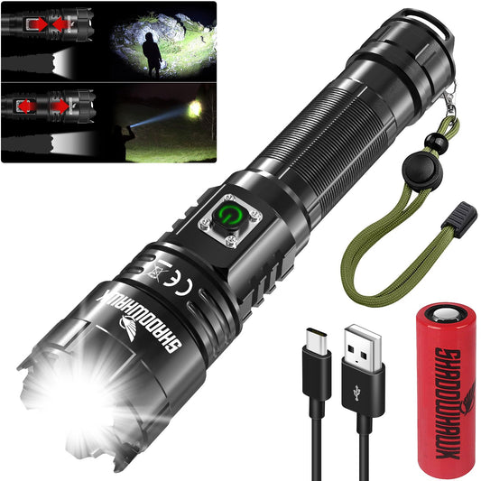 - Shadowhawk Torches LED Super Bright | 30000 Lumens | Rechargeable LED Torch -