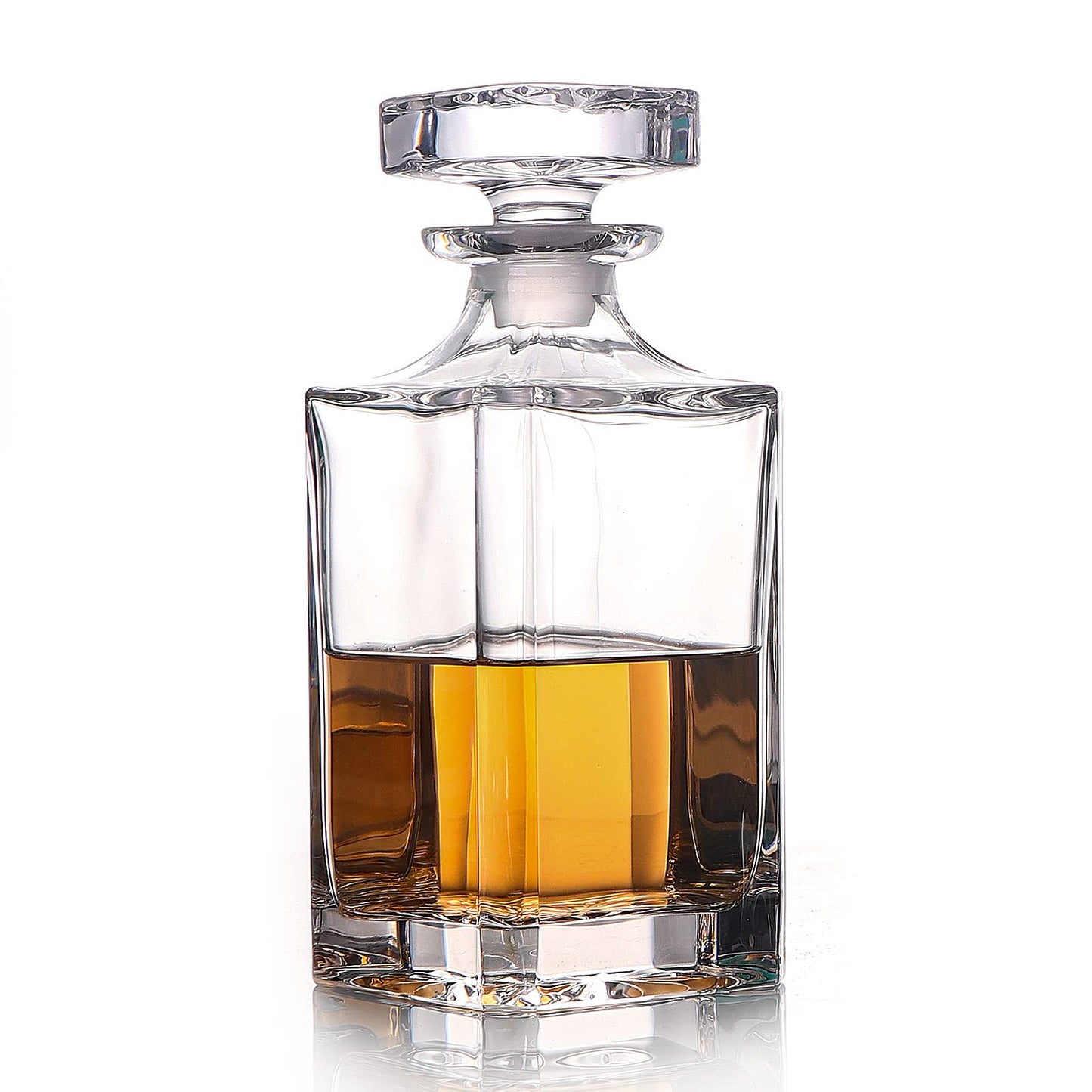 - Glass Decanter With Airtight Geometric Stopper | Whiskey Decanter for Wine, Bourbon, Brandy, Liquor, Juice, Water, Mouthwash -