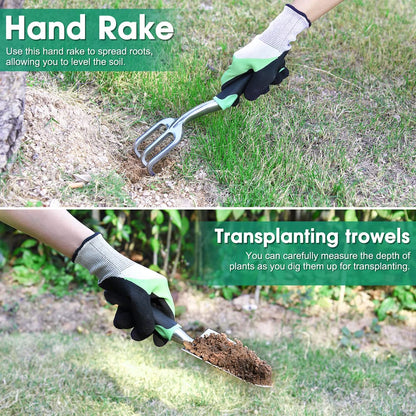 - LBSTP Gardening Hand Tool Gift Kit | 10 Piece Heavy Duty Garden Tool Sets -