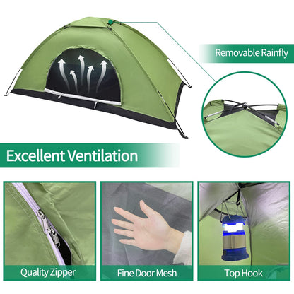 2 Man Tent Waterproof, Easy Set Up Lightweight Windproof Camping Tent, Compact 2 Person Dome Tent for Camping, Festivals, Backpacking, Hiking