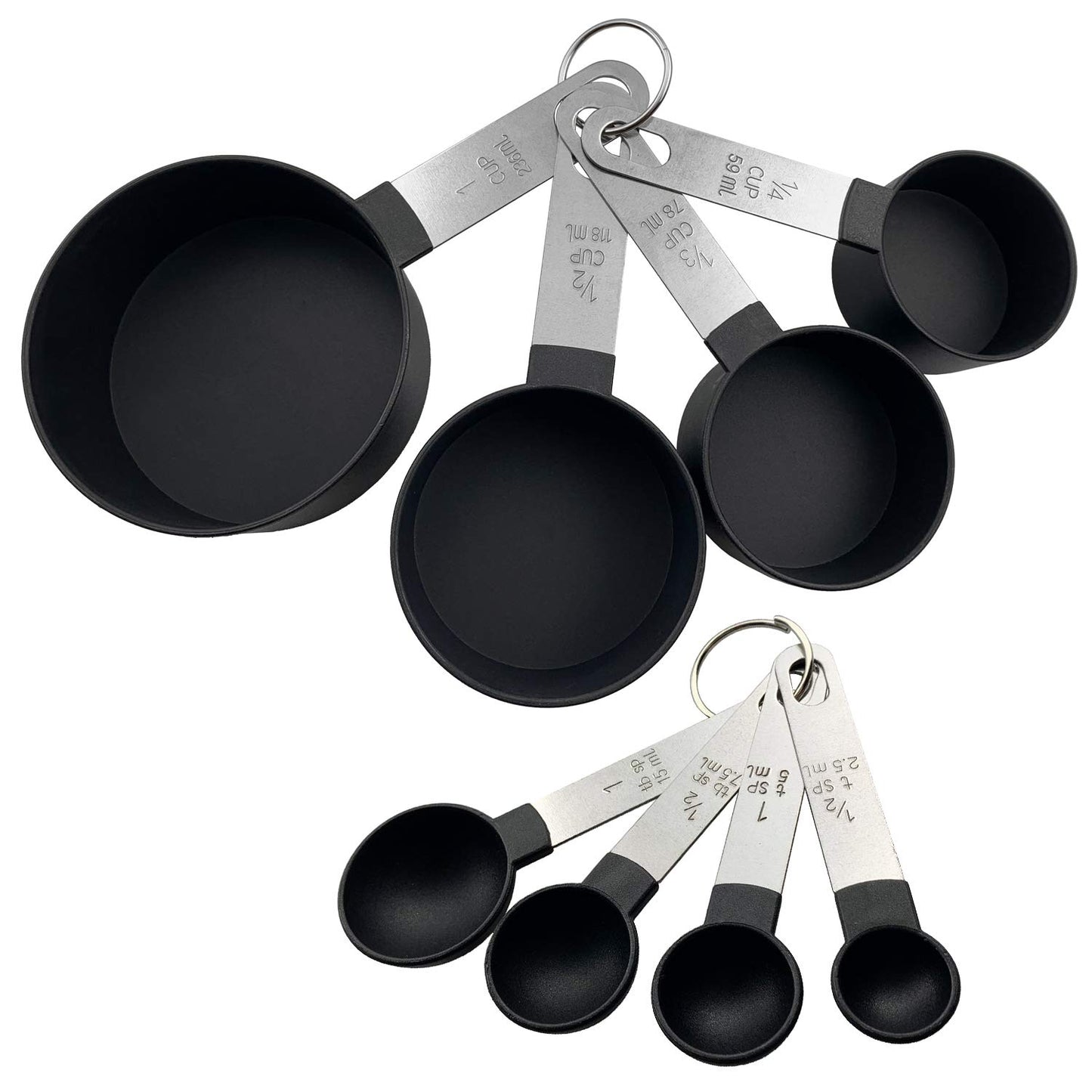 - HINMAY 8-Piece Measuring Cups and Spoons | Kitchen Nesting Measurement Tools for Liquids and Solids -