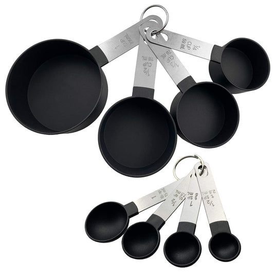- HINMAY 8-Piece Measuring Cups and Spoons | Kitchen Nesting Measurement Tools for Liquids and Solids -