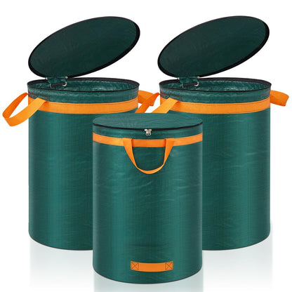 - Eurhomewit 3 Pcs Green Garden Waste Bags 272L -