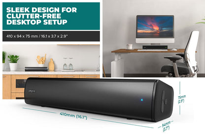 CREATIVE - Stage Air V2 Compact Under-monitor Soundbar, Black