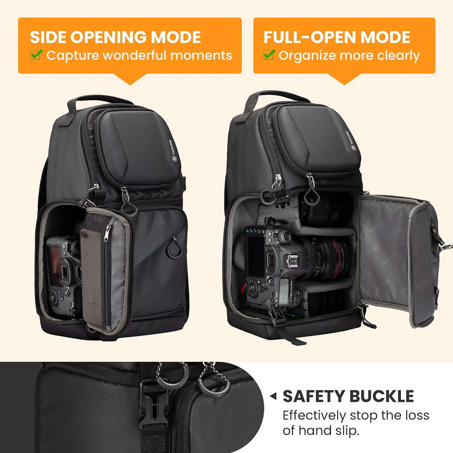 - TARION Camera Sling Bag | Waterproof Camera Travel Bag | For Photography | Black -