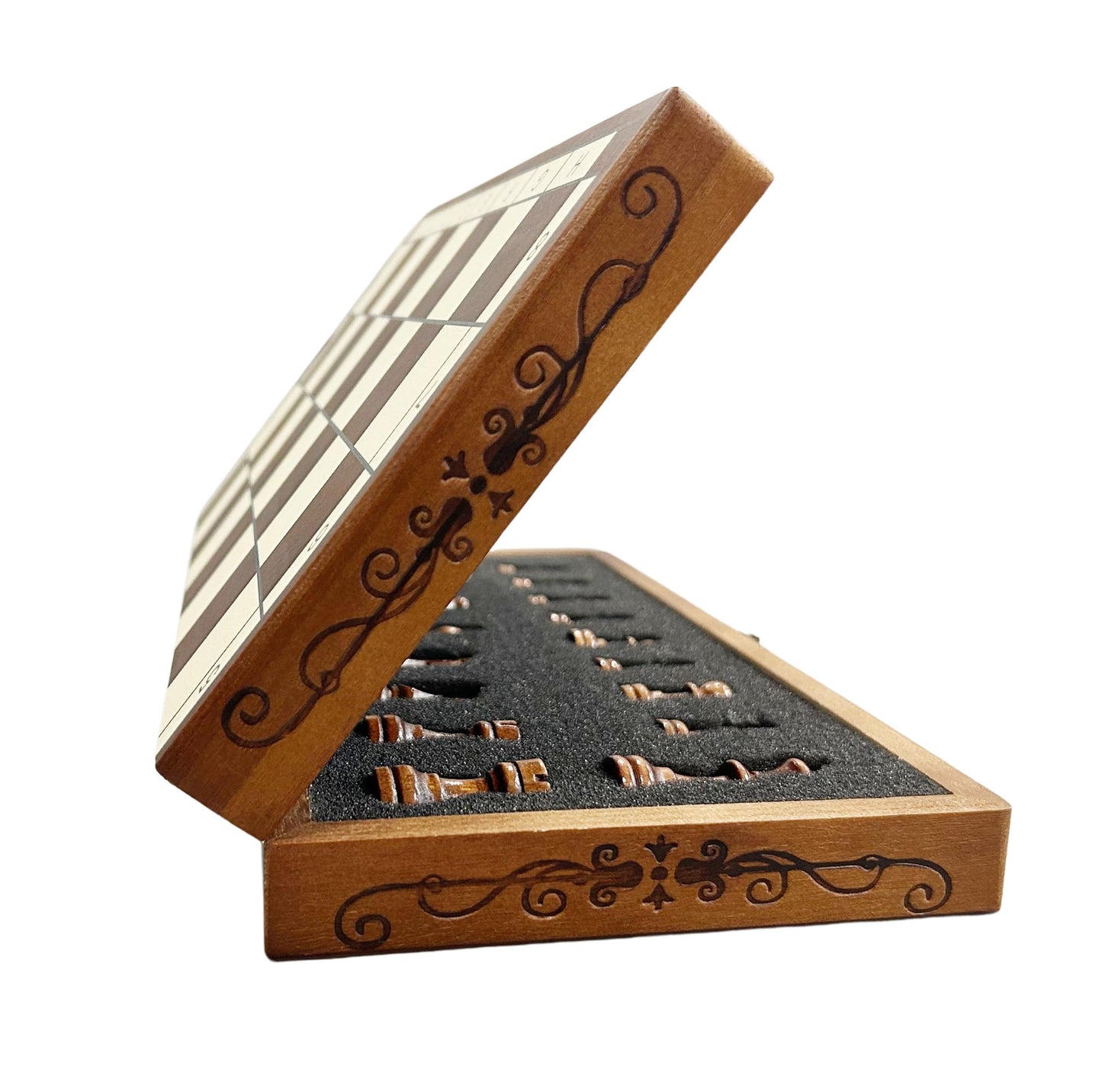 - Syrace Folding Hand Crafted Wooden Chess Set | Unique Chess Board | Travel Chess Sets -