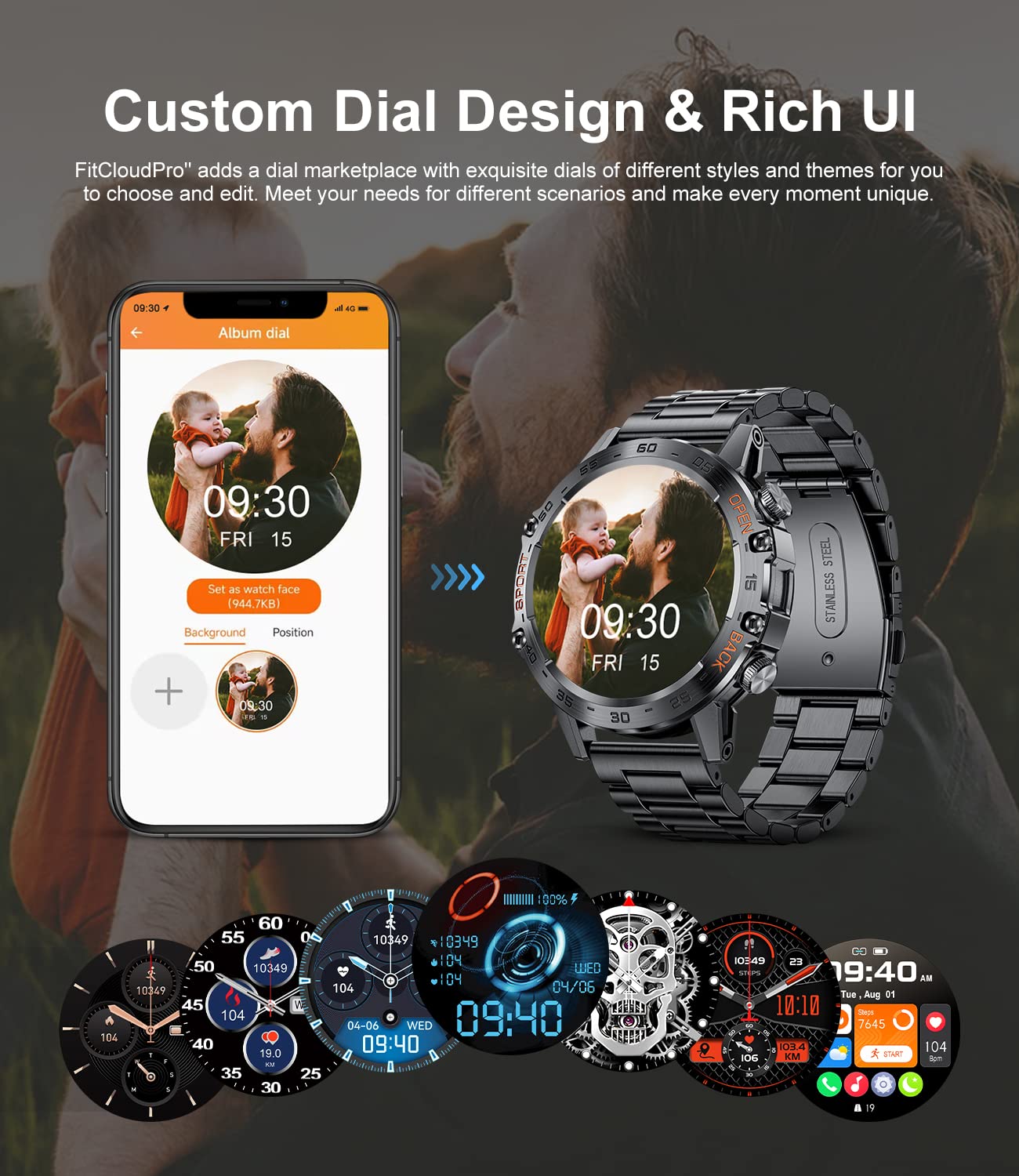 - Military Smart Watch for Men 2023 | Bluetooth Voice Call Compatible Android iOS Phone -