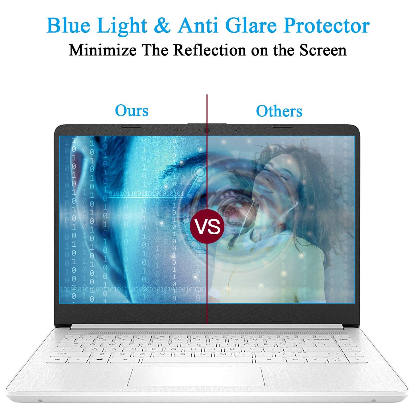 - DISTANCEE 2 Pack Removable 15.6 Inch Laptop Screen Protector | Anti Blue Light&Anti Glare Screen Protector -
