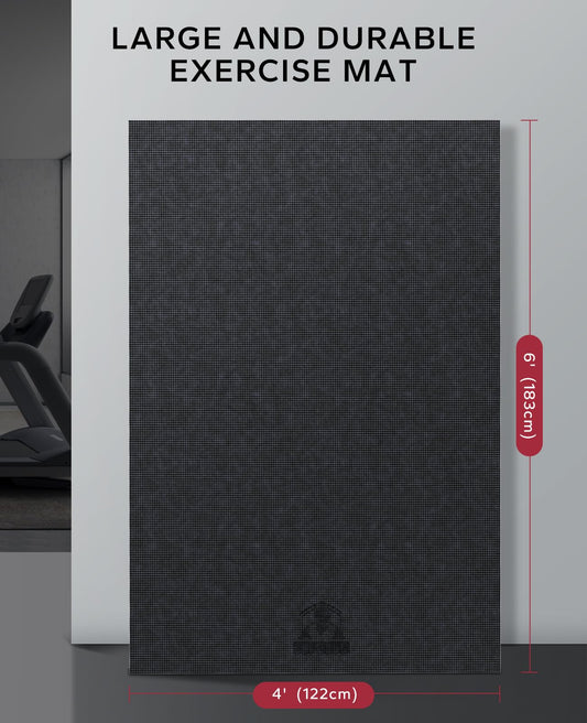 - HAPBEAR Large Yoga Mat-6'×4'(183×122cm) | Non-Slip | Ultra Durable | 0.31''(8mm) Thick Workout Mats for Home Gym | Large Exercise Mat for Fitness -