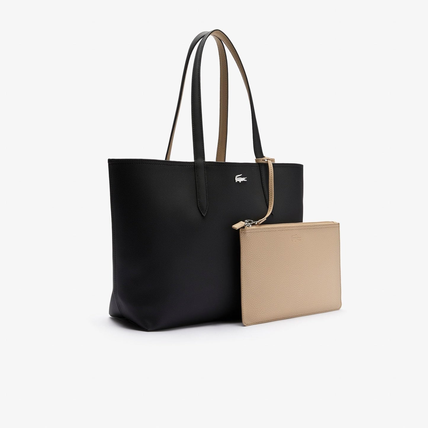 - Lacoste Women's Reversible Tote Bag | Anna Black Warm Sand -