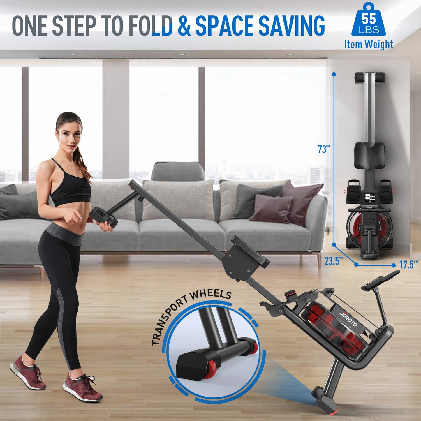 - JOROTO MR23 Rowing Machines For Home Gym | Foldable Rower Machine | 300 LBS Weight Capacity -