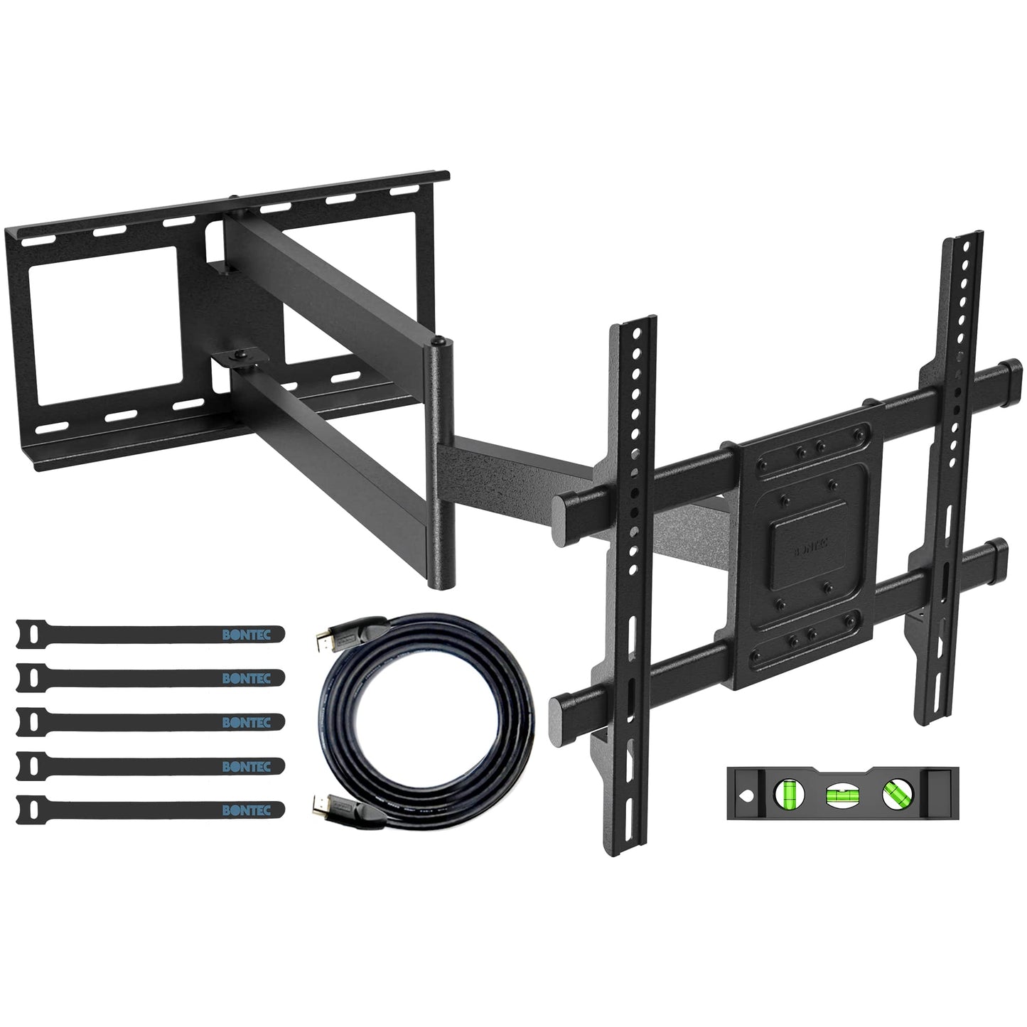BONTEC TV Wall Bracket with Extra Long Articulated Arm for 32-70 inch up to 60 kg, Universal Long Reach Arm TV Wall Mount with Tilt, Swivel, Rotate, Full Motion TV Wall Mount, Max VESA 400x400mm