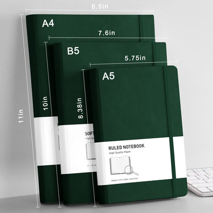 - RETTACY Lined Journal Notebook | A5 Note Book | Hardcover | 14.5 x 21cm | Green -