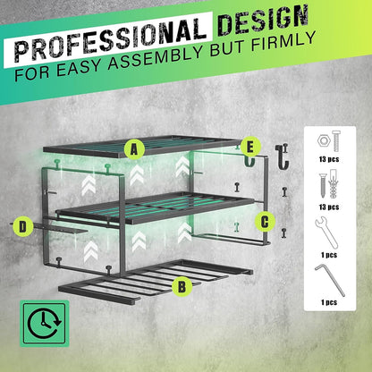 - WELDUN Power Tool Organizer Storage Rack, Wall Mount Drill Holder