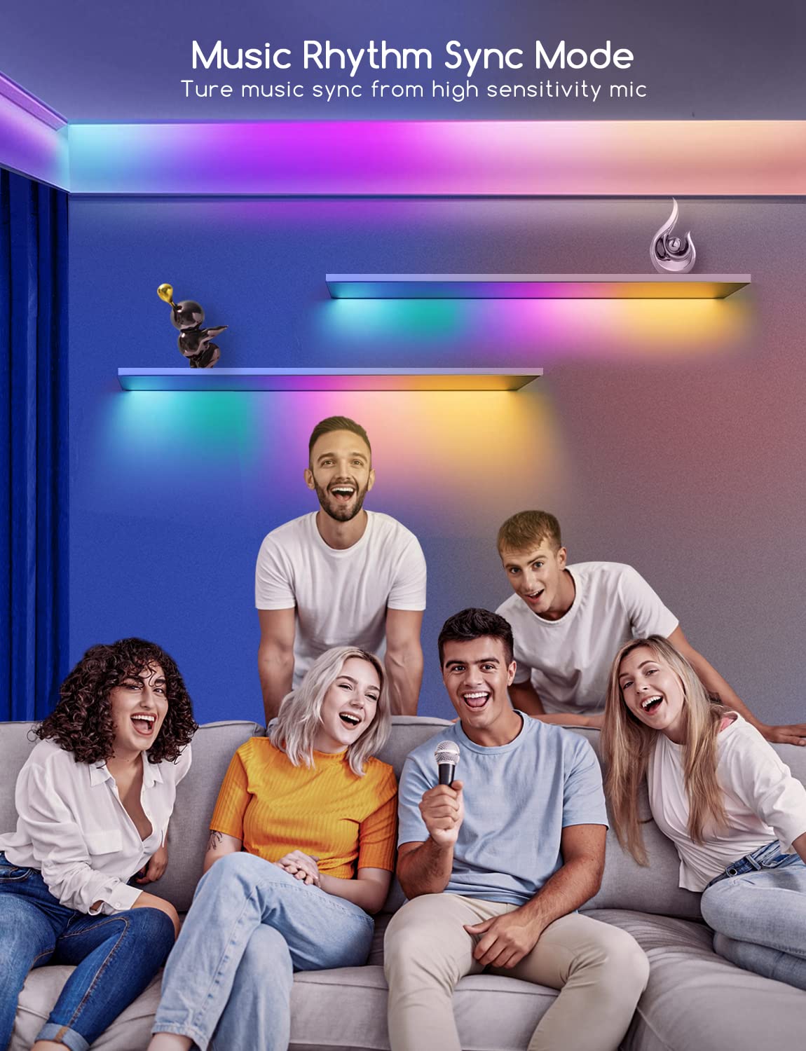 - Led Strip Lights with Remote and APP Control | 10m Lights | RGB Using IC Chips Control Rainbow Colour -