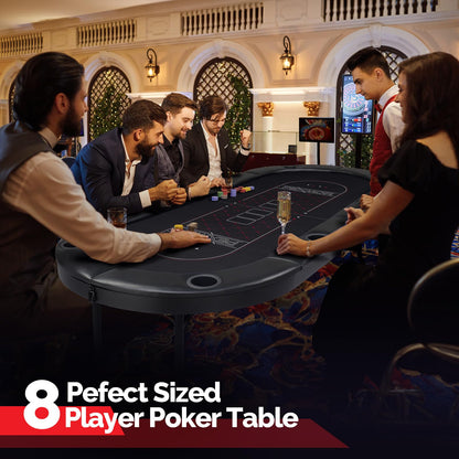 - PEXMOR Foldable 8 Player Poker Table | Folding Blackjack Casino Card Game Table -