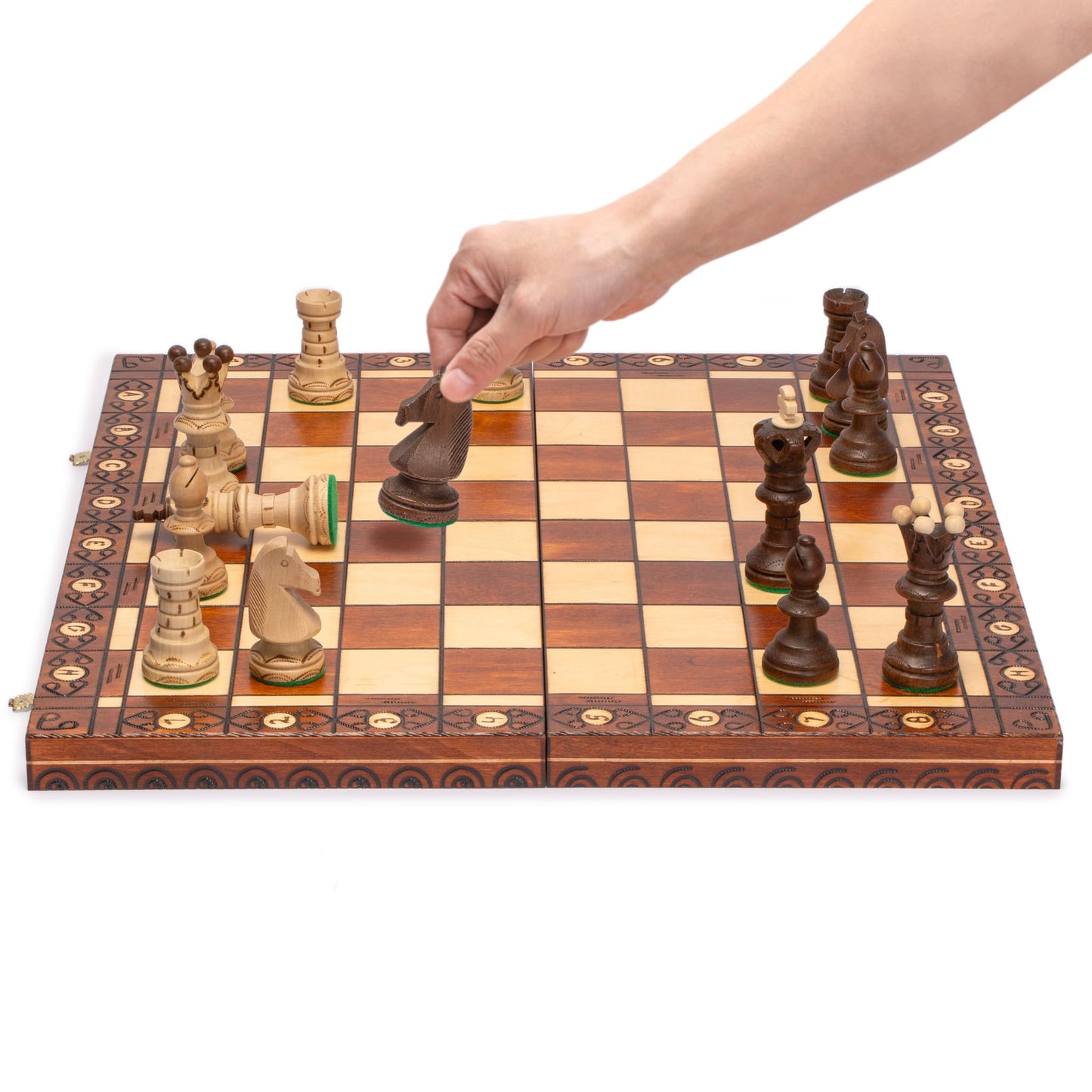 - Husaria International Folding Wooden Chess Game Set | Ambassador | 55-centimeter -