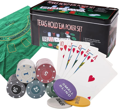 - Poker Chip Set for Texas Holdem | Blackjack 200 Chips Poker Set | 200 pcs -
