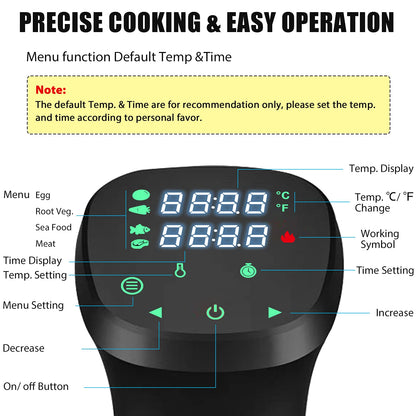 - KEAWEO Sous Vide Machine | Timer Control, Fast Heating, Stainless Steel, Quiet, Sou Vide Cooker -